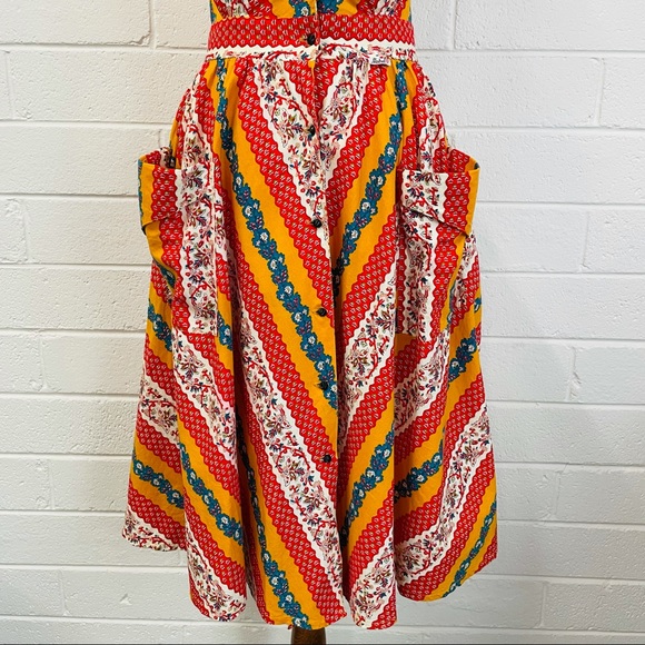 Mistral. Summer Style Fit and Flare Printed Dress. - Picture 3 of 11